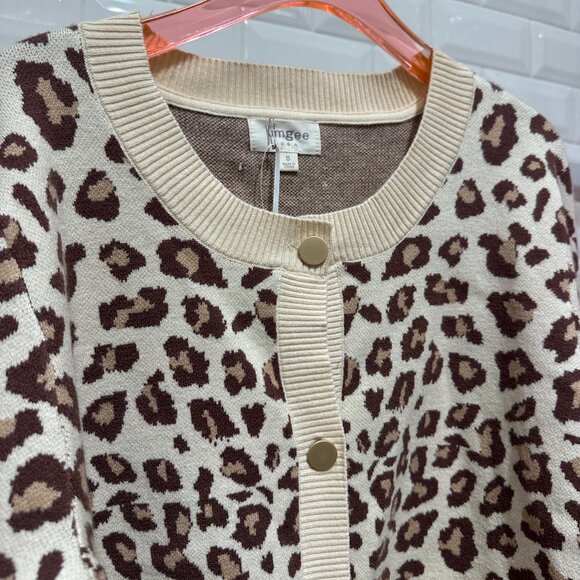 Leopard Print Button-Down Cardigan - KS6050 - Umgee USA - Picture 1 of 3